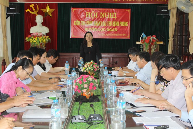 Hội nghị kiểm tra công nhận loại trừ bệnh phong cho huyện Lục Ngạn